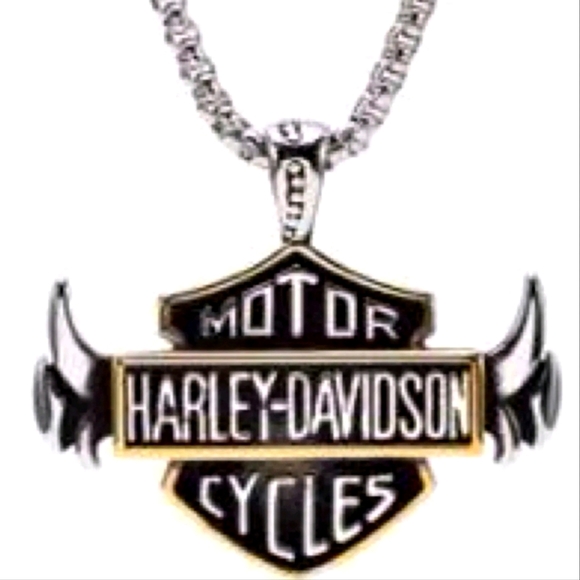 Harley-Davidson Other - Harley Davidson Necklace 22” Steel Chain  Solid Stainless Steel Gold Trim Unisex